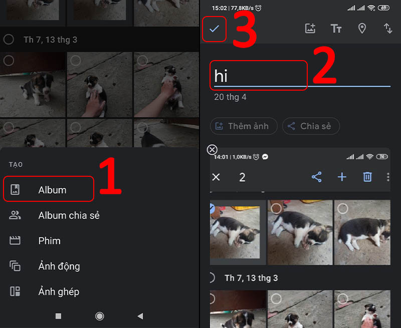 Tạo album mới